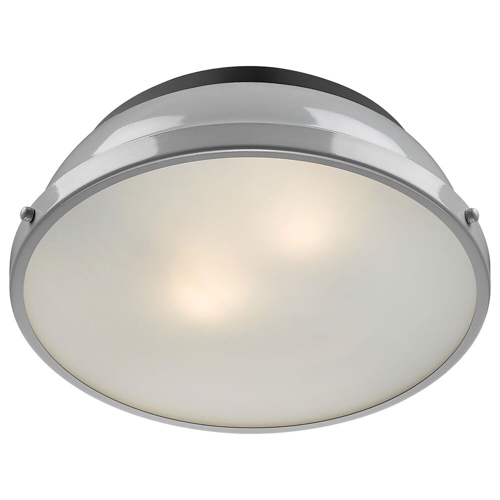Golden Lighting Duncan 14" Flush Mount in Matte Black and Glossy Gray, , large