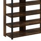 HOMLUX 5-Tier Shoe Rack in Amber Pine and Black, , large