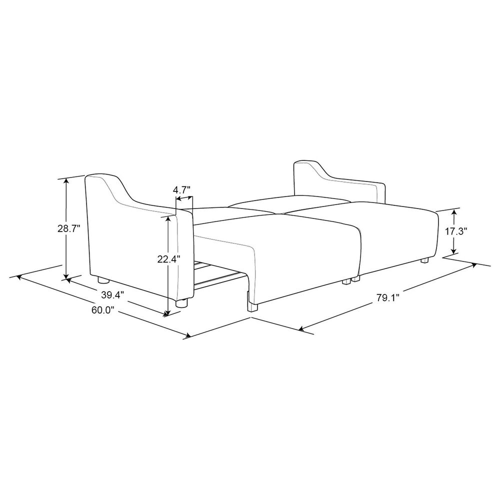 Lifestyle Solutions Glenmont Convertible Sofa in Brown, , large