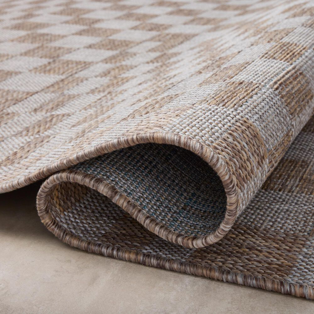 Amber Lewis x Loloi Topanga 5&#39;3&quot; x 7&#39;6&quot; Natural and Dove Indoor/Outdoor Area Rug, , large