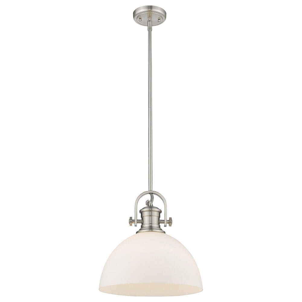 Golden Lighting Hines 1-Light Pendant with Opal Glass in Pewter, , large