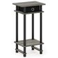 HOMLUX Turn-N-Tube Tall End Table in French Oak and Black, , large