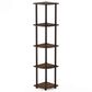HOMLUX 5-Tier Modern Tall Corner Open Bookshelf in Walnut and Brown, , large