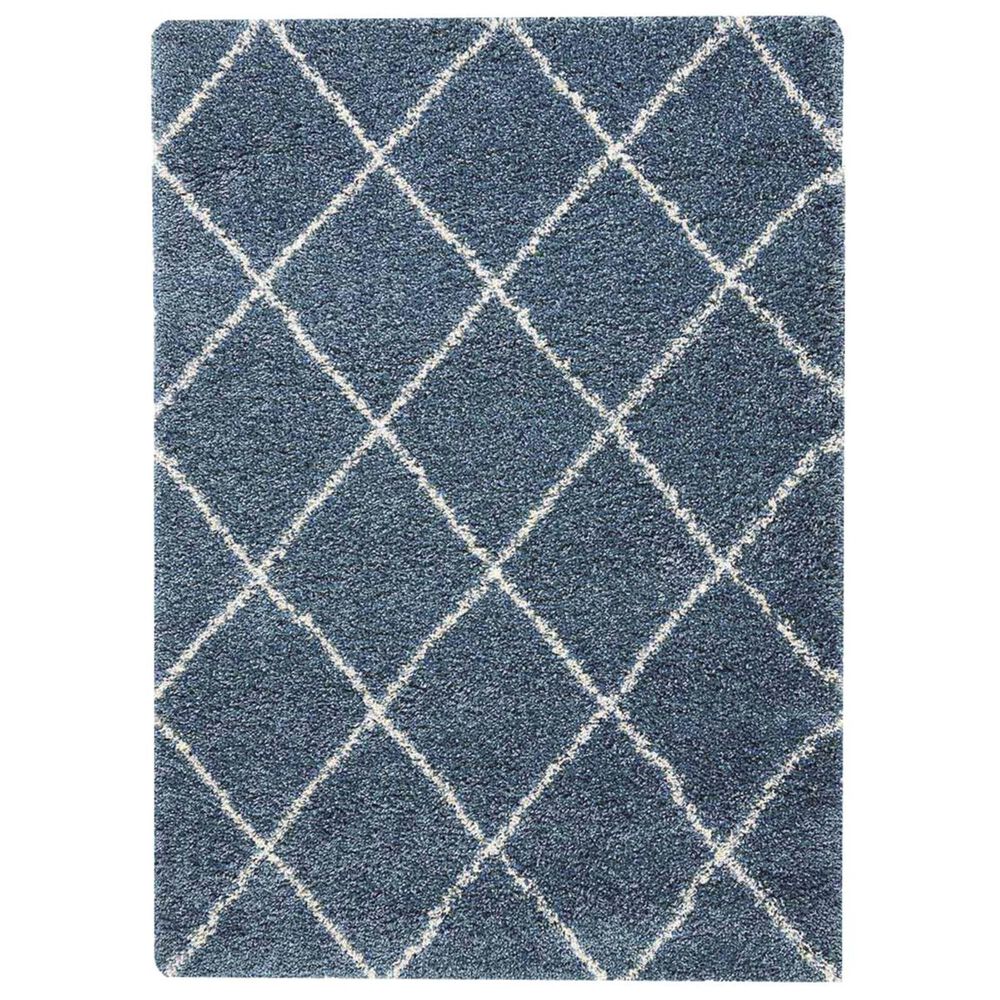 Nourison Brisbane BRI03 5" x 7" Slate Blue Area Rug, , large