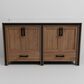 Lexora Home Ziva 60" Double Bathroom Vanity in Rustic Barnwood with 2 cm White Quartz Top and Rectangular Sinks, , large