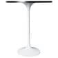 Leisuremod LeisureMod Verve Collection Modern Bar Height Table White Base with 27 Round Black Marbelized MDF Top, , large