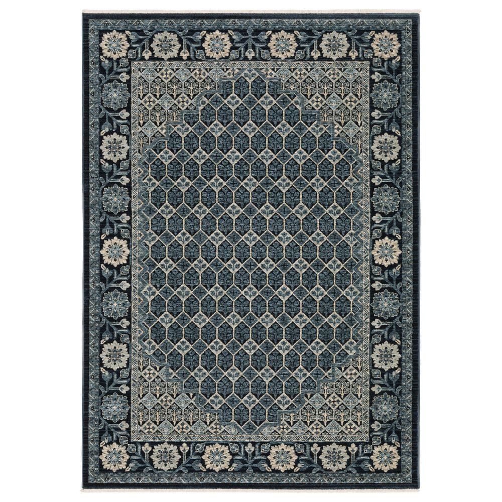 Oriental Weavers Capella Blue and Ivory 7"10" x 10"10" Area Rug, , large
