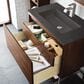James Martin Vanities Mantova 31.5" Single Vanity in Mid-Century Walnut and Brushed Nickel with 3 cm Charcoal Black Composite Stone Top and Rectangular Sink, , large