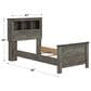 Ashley Frandern Twin Bookcase Panel Bed in Warm Gray, , large