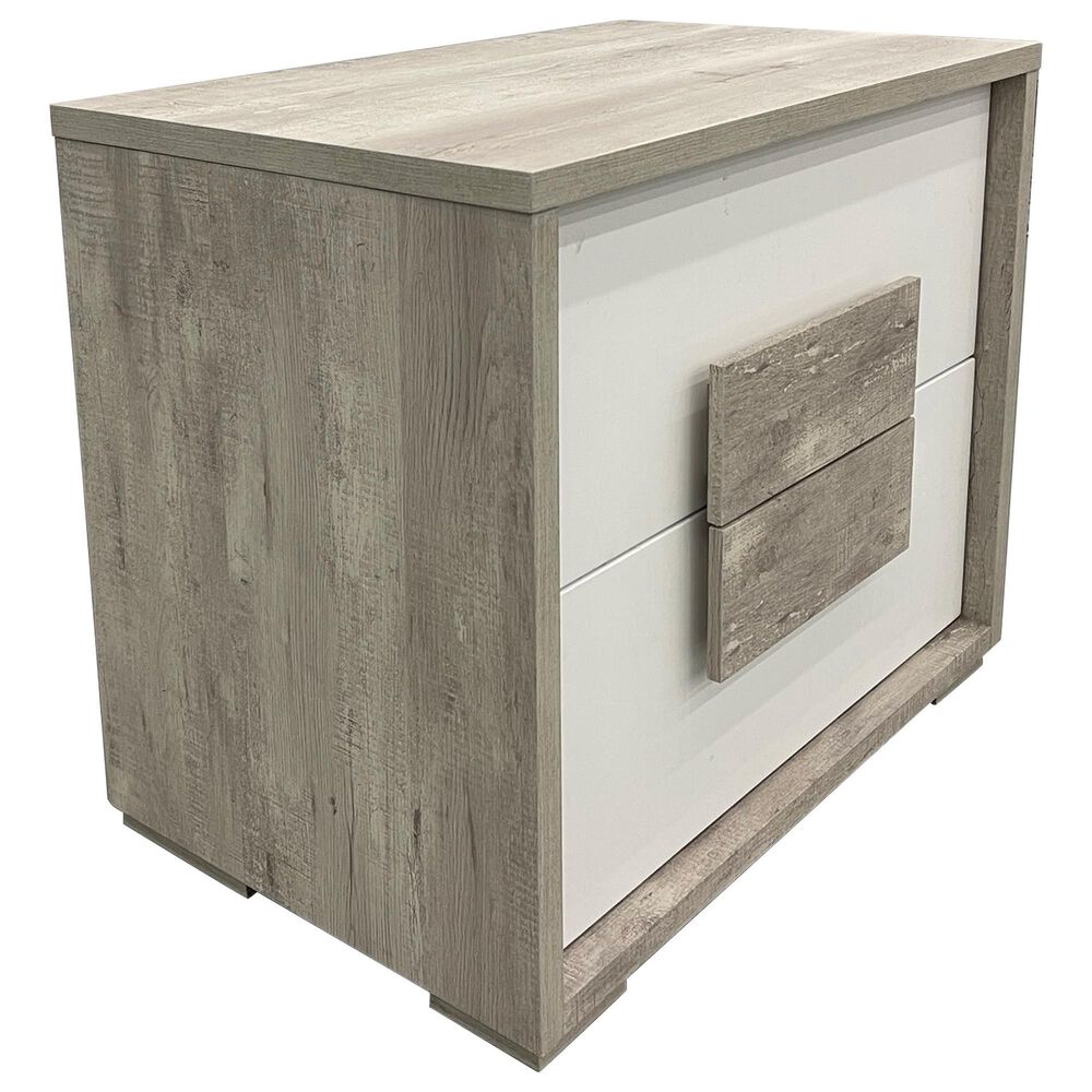 Mayberry Hill San Matteo 2-Drawer Nightstand in Ash Gray and White, , large