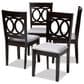 Baxton Studio Lenoir Side Chair with Gray Cushion in Espresso Brown (Set of 4), , large