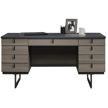 Sauder International Lux Executive Desk in Diamond Ash and Black, , large