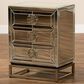 Baxton Studio Laken Mirrored 3-Drawer End Table in Silver and Antique Bronze, , large
