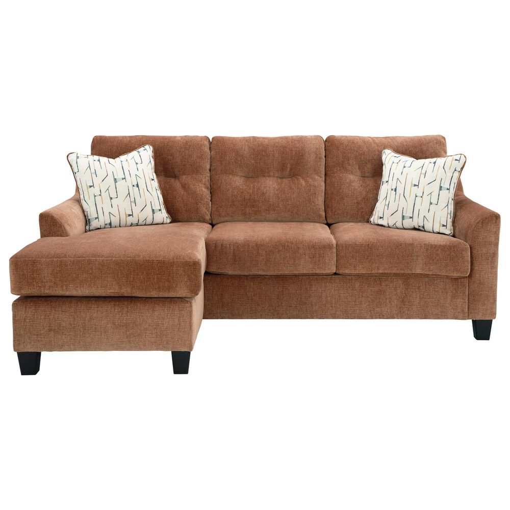 Ashley Amity Bay Stationary Queen Sofa Chaise Sleeper in Clay, , large