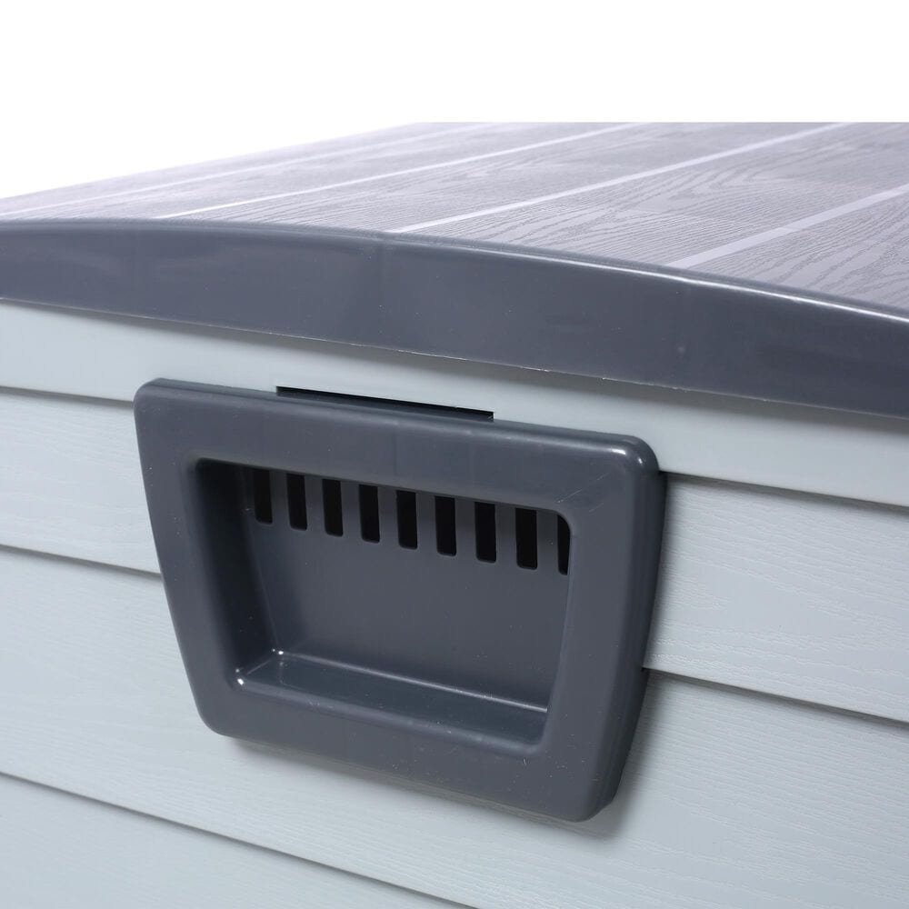 Hearth and Haven 75-Gallon Outdoor Plastic Deck Box with Built-In Wheels in Gray, , large