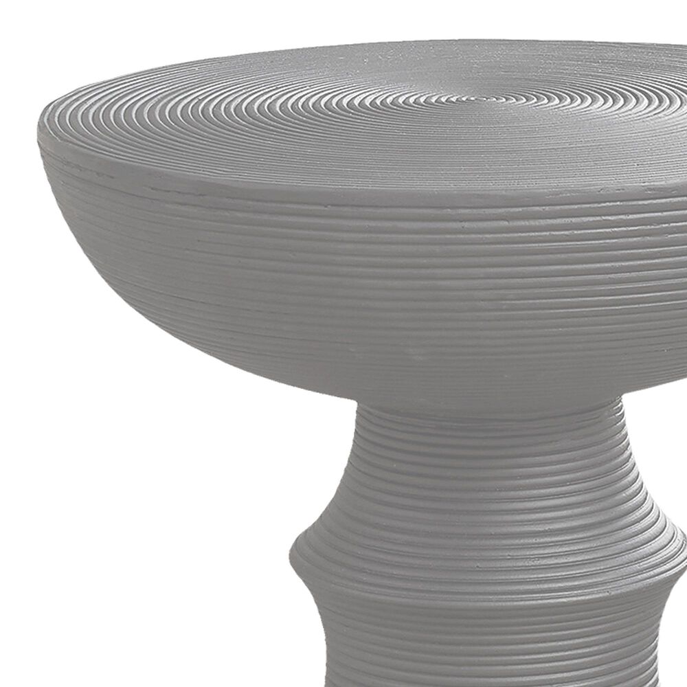 Hearth and Haven Outdoor Round Side Table with Ribbed Texture in Grey, , large
