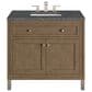 James Martin Vanities Chicago 36" Single Bathroom Vanity in Whitewashed Walnut with 3 cm Parisien Bleu Quartz Top and Rectangular Sink, , large