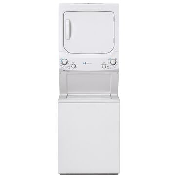 GE Appliances 3.9 Cu. Ft. Front Load Washer and 5.9 Cu. Ft. Gas Dryer Stack Laundry in White, , large