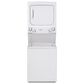 GE Appliances 3.9 Cu. Ft. Front Load Washer and 5.9 Cu. Ft. Gas Dryer Stack Laundry in White, , large