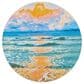 Safavieh Barbados Tropical Sunset 6"6" Round Gold and Blue Indoor/Outdoor Area Rug, , large