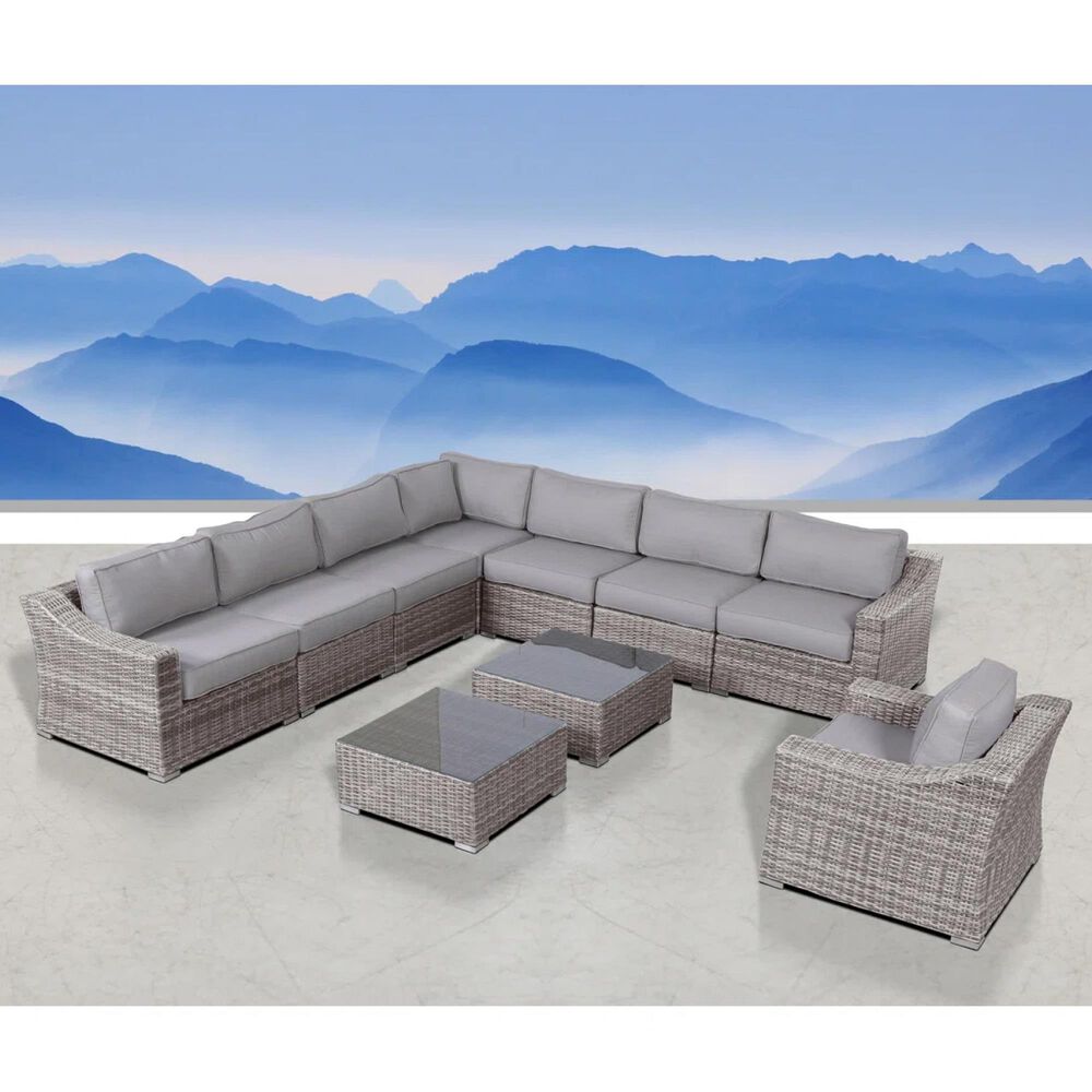 Hearth and Haven 10-Piece Outdoor Sectional Set in Gray, , large