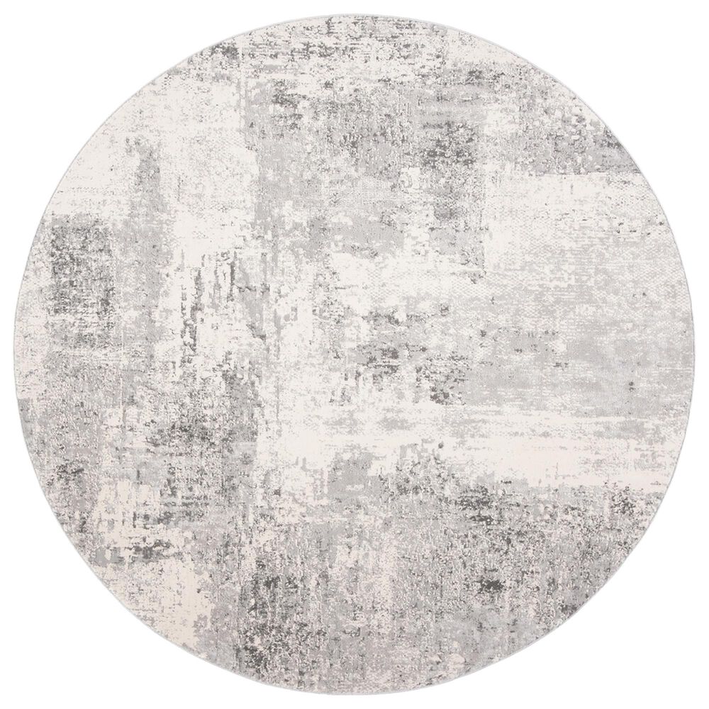 Safavieh Invista INV454G 6"7" Round Grey and Ivory Area Rug, , large
