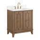37B Kinsale 30" Single Bathroom Vanity Cabinet in Walnut Drift with White Composite Stone Top and Backsplash, , large
