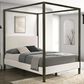 Pacific Landing Monroe King Upholstered Canopy Bed in Vanilla White, , large