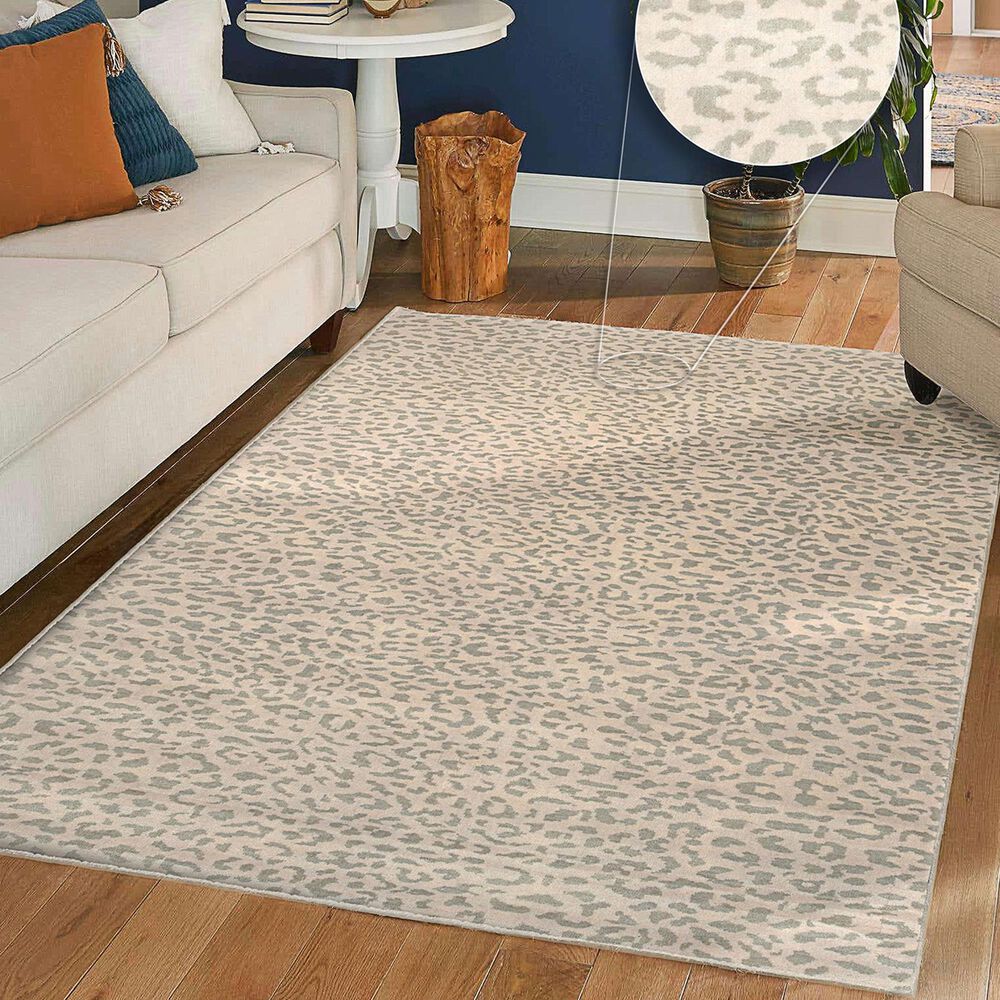 Radici USA Leopardo 9&#39; x 12&#39; Ivory and Grey Area Rug, , large