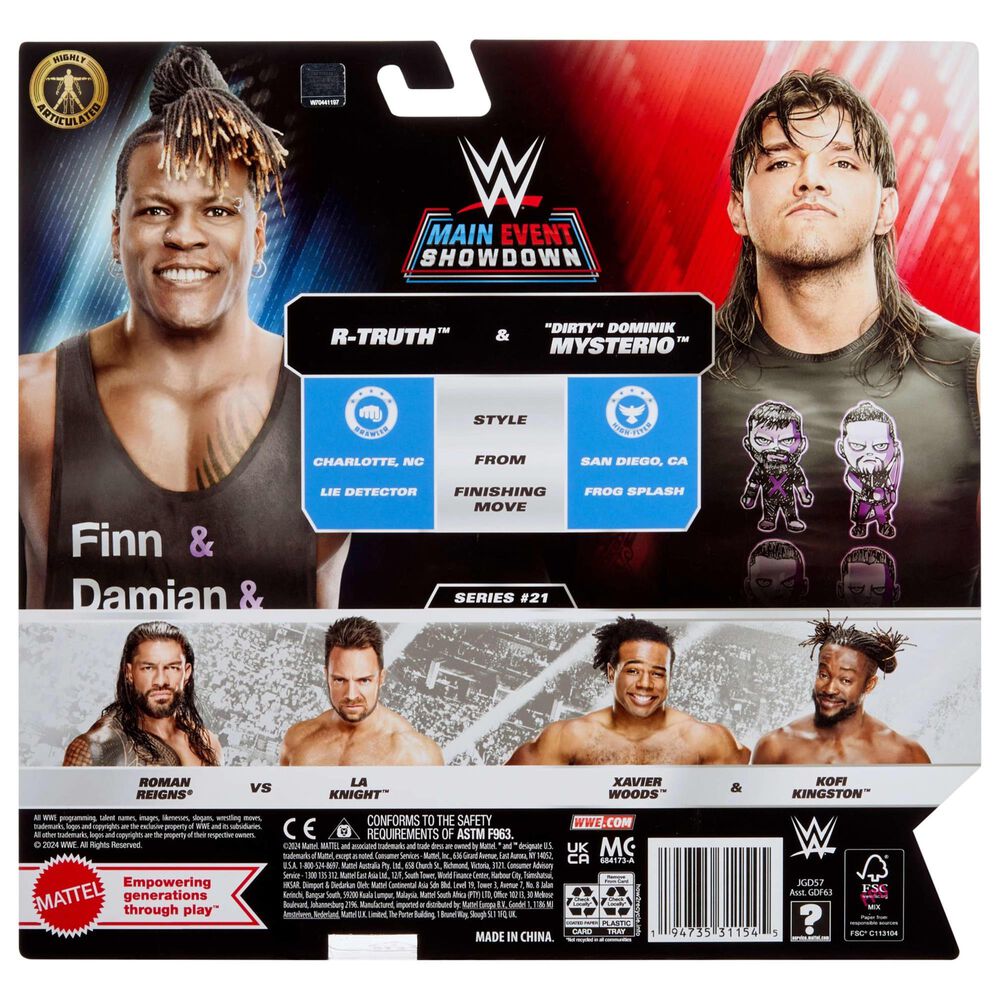 WWE Main Event Showdown Series 21 Action Figures Set - R-Truth and Dominik Mysterio in Multicolor, , large