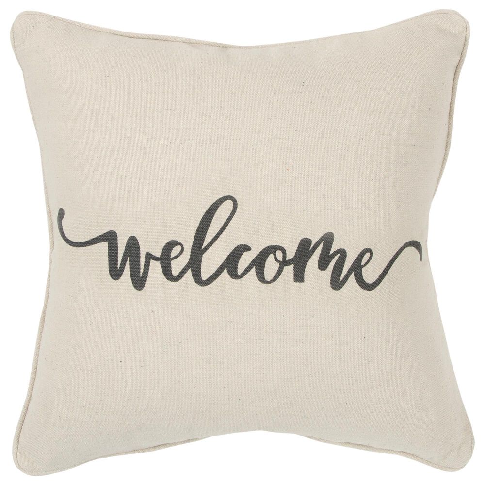 Rizzy Home Sentiment Transitional 20" Pillow Cover in Natural, , large
