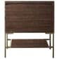 James Martin Vanities Mantova 31.5" Single Vanity Cabinet in Mid-Century Walnut and Champagne Brass, , large