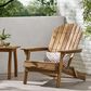 Hearth and Haven Outdoor Folding Adirondack Chair with Slatted Back and Wide Armrests in Teak, , large