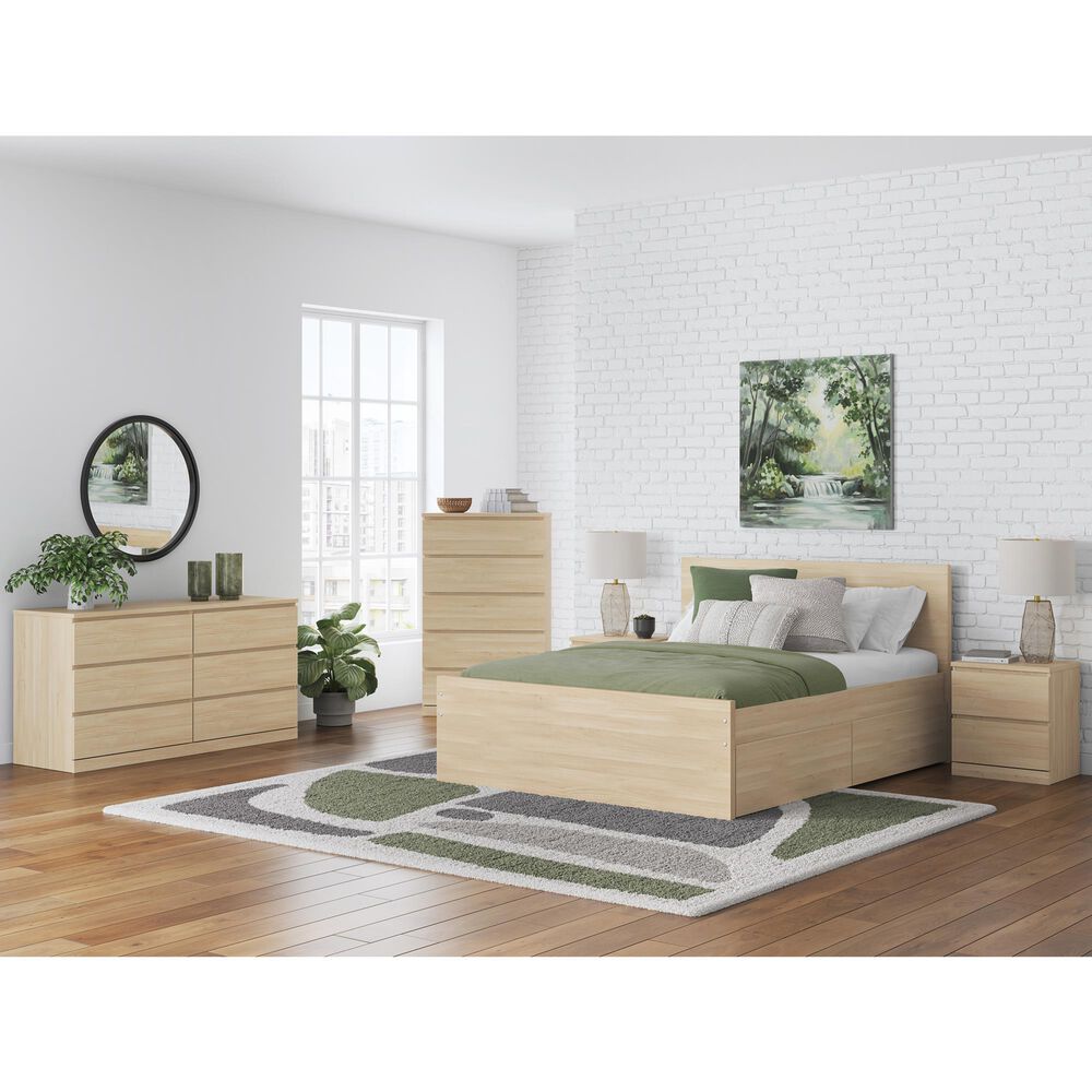 Ashley Onita Full Panel Platform Bed with 2 Side Storage in Natural, , large