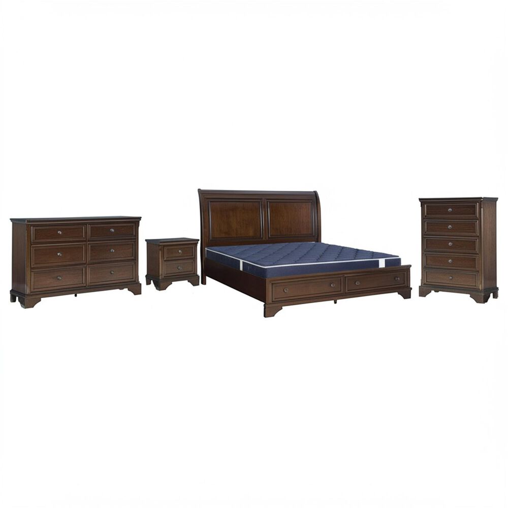Ashley Trellington 4-Piece King Bedroom Set in Warm Brown Cherry, , large