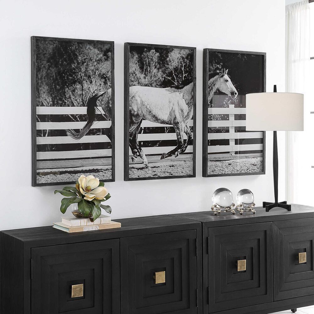 Uttermost Galloping Forward 35&quot; x 21&quot; Prints in Black &#40;Set of 2&#41;, , large