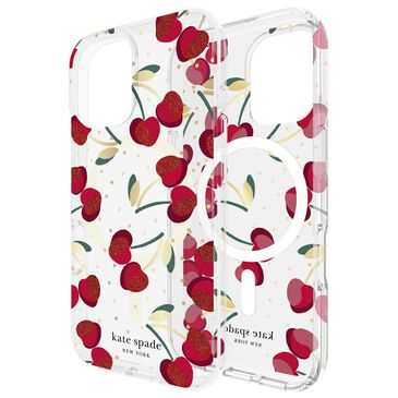 Kate Spade Protective MagSafe Case for iPhone 16 in Cherry Dot, , large