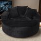 HOMLUX 59" Plush Corduroy Round Chair in Black, , large