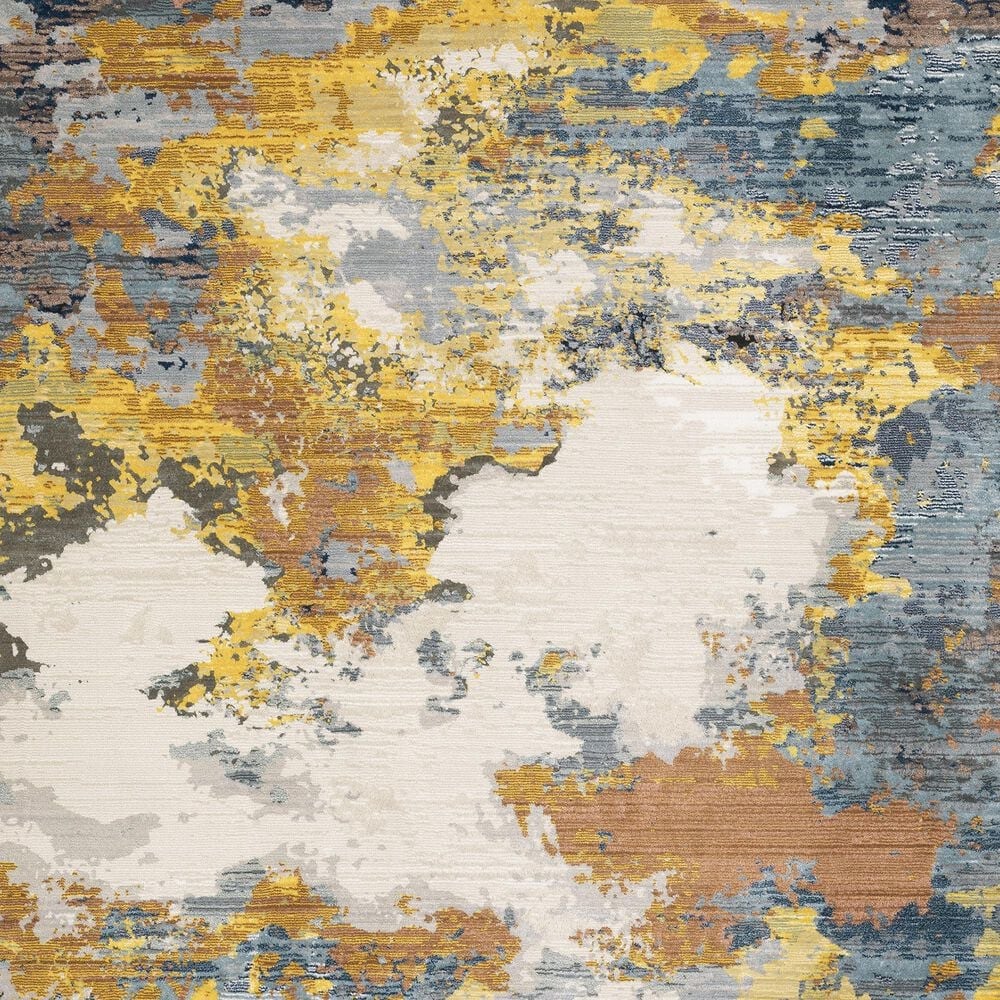 Oriental Weavers Caravan Clouds Prevail 6&#39;7&quot; x 9&#39;6&quot; Yellow and Blue Area Rug, , large