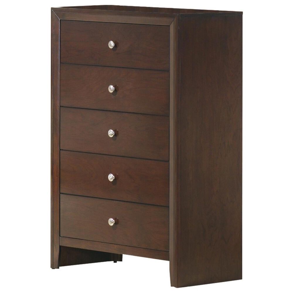 Claremont Evan 5-Drawer Chest in Deep Brown, , large