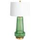 Creative Coop Bernadette Ribbed Glass Table Lamp in Green, , large