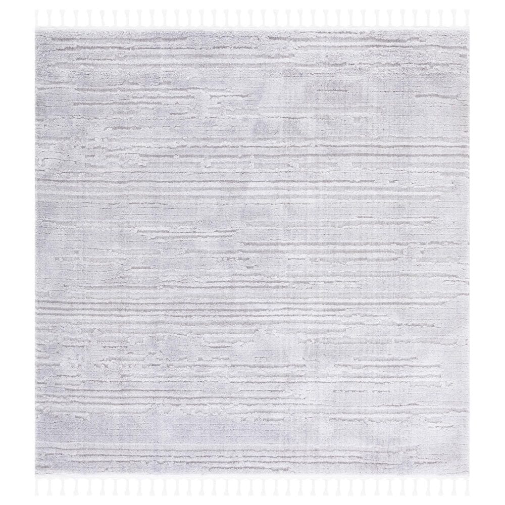 Safavieh Marrakesh Striped 6"7" Square Grey and Light Grey Area Rug, , large