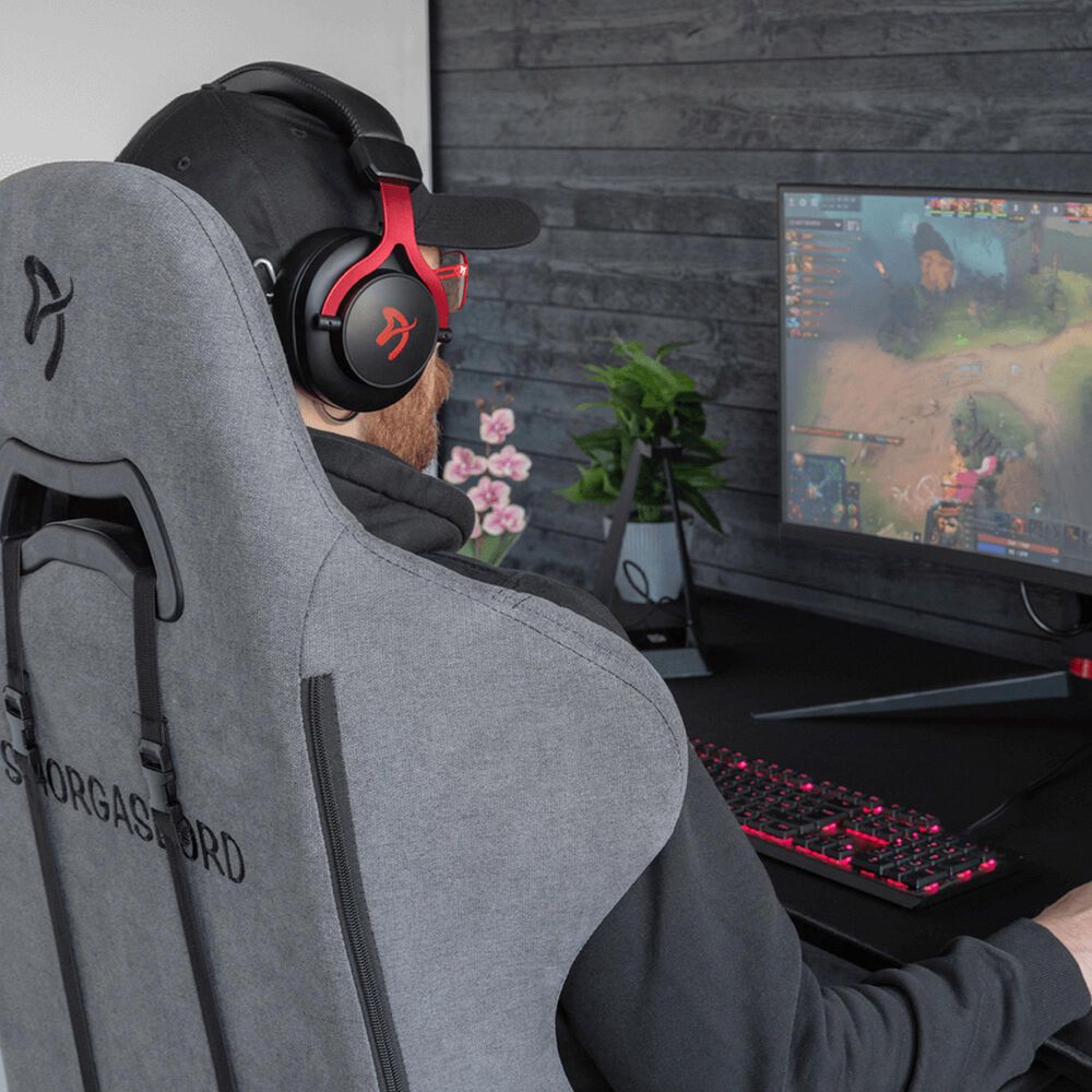 Arozzi Aria Gaming Headset with Detachable Microphone, 50mm Drivers, Microphone Mute Button, Volume Control, Aluminum Frame, and 7.25 ft Braided Cable - Red, , large