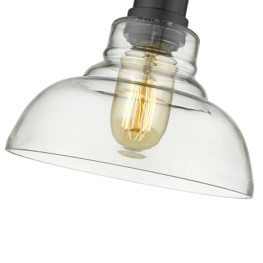 Golden Lighting Carver 1-Light Pendant with Clear Shade in Matte Black, , large