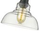 Golden Lighting Carver 1-Light Pendant with Clear Shade in Matte Black, , large