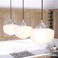 Hunter Saddle Creek 3-Light Linear Pendant Cluster with White Shade in Brushed Nickel, , large