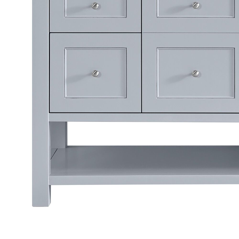 James Martin Vanities Breckenridge 60&quot; Single Bathroom Vanity in Serenity Blue with Single Hole 3 cm White Zeus Quartz Top and Rectangular Sink, , large