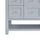 James Martin Vanities Breckenridge 60" Single Bathroom Vanity in Serenity Blue with Single Hole 3 cm White Zeus Quartz Top and Rectangular Sink, , large