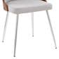 Lumisource Anabelle Side Chair with Grey Cushion in Chrome and Walnut (Set of 2), , large