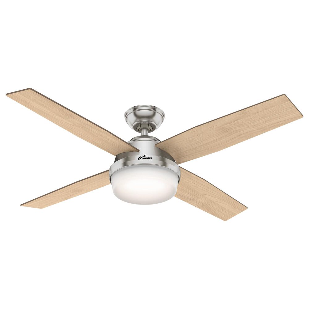 Hunter Dempsey 52" Ceiling Fan with Light in Brushed Nickel, , large